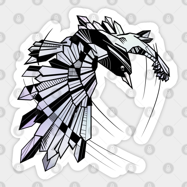 Geometric Raven Sticker by mailboxdisco